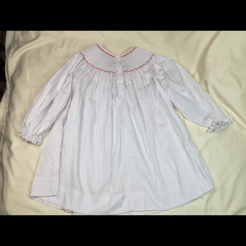 Fisch & Bry Christmas Wreath Smocked Dress 5
